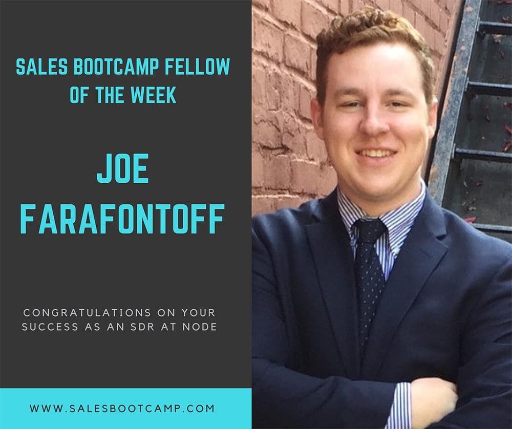 sales bootcamp fellow of the week joe